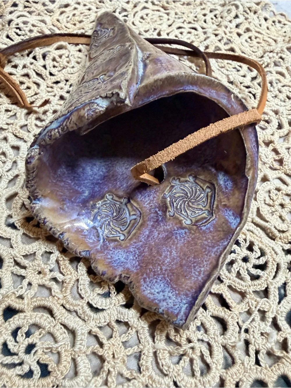 Signed Handmade Ceramic Wall Pocket‎ Vase Boho Rustic Decor